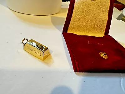 Brand New CARTIER 18k Yellow Gold 1 OZ  Ingot Bar Charm Pendant Vintage  1970s • $8997