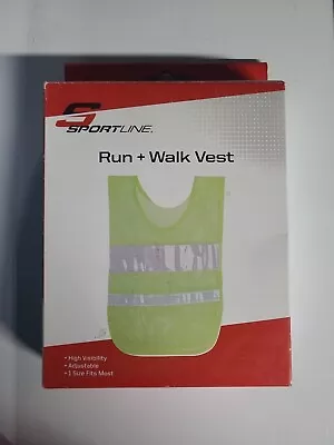 Sportline Reflective Vest Run Walk Bike Breathable Mesh Green Adjustable Straps • $4