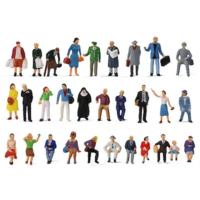 30pcs Different Poses HO Scale 1:87 Well Painted Standing Seated People Figures • $12.99