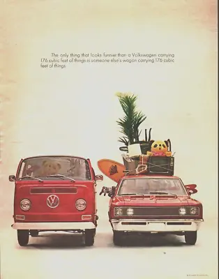 Vintage 1970 Volkswagen Print Ad Type 2 Bus VW Vs Stationwagon Full Page • $14.95