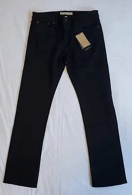 Nwt Burberry Brit Straight Fit Stretch Black Denim Jeans Men's Size 32x32 • $219.50