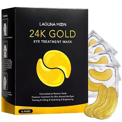 24K Gold Eye Mask Hyaluronic Acid Under Eye Patches For Puffy Eyes 16pair.... • $6.99