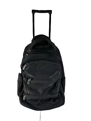 JanSport Rolling Backpack And Travel Bag Carry On With Wheels Black Heavy Duty • £74.31