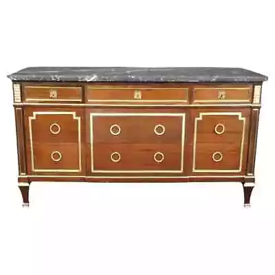Quintessential Signed Maison Jansen Bronze Mounted Marble Top Commode Dresser • $9945