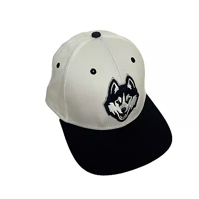 UConn Huskies Hat Cap Snap Back White & Blue Embroidered Dog The Game NWOT • $25