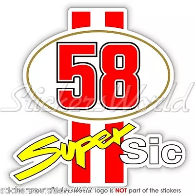 MARCO SIMONCELLI 58 Super Sic 100mm Adesivo In Vinile Decalcomania Sticker • $5.31