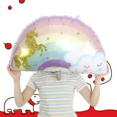 Huge Self Seal Rainbow Unicorn Foil Balloon Birthday Party Decoration Helium/Air • £2.58