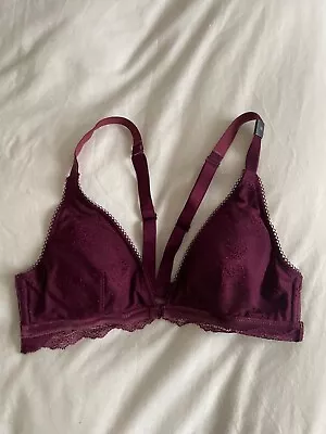 New Tags Victoria Secret Padded Purple Burgundy Bralette Racerback Bra M £25 • £17.99