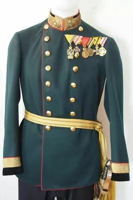 New General Staff Officer Tunic Green /Red Piping Wool Military Coat • £167