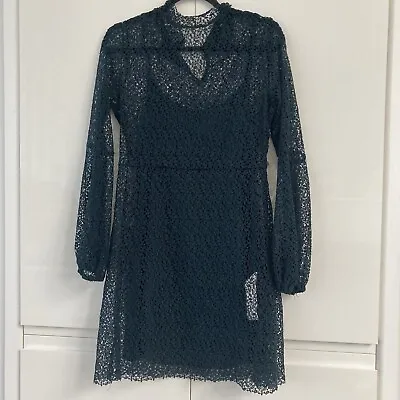 £9.99 • Buy Zara Lace Dress Under Layer Size M Teal