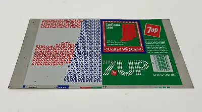 Indiana Unrolled Aluminum “7 UP” Can 1959 States- United We Stand • $59.61