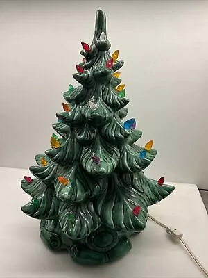 Atlantic Mold Ceramic Christmas Tree With Base! 16” Green Vintage ￼ • $199.99