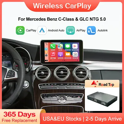 Wireless CarPlay Android Auto Decoder For Mercedes Benz C Class W205 GLC 2015-18 • £148.79