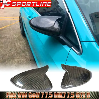 Fits VW Golf 7 7.5 MK7 7.5 GTI R 14-19 Side Mirror Cover Replacement Carbon 2PCS • $109.25