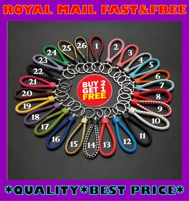 £0.99 • Buy Braided Faux Leather Strap Keyring Keychain Car Key Chain Ring Key Fob New 2022