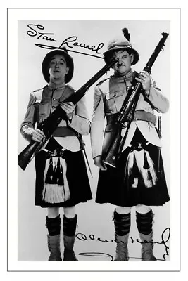 Laurel & Hardy Signed Autograph Photo Print Bonnie Scotland • £3.79