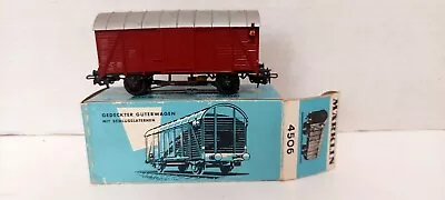 Vintage 1965 Marklin HO #4506 Lighted *2 Red Markers Covered Goods Car VG W/ Box • $25