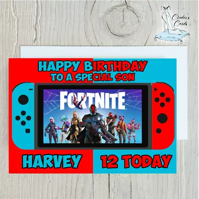 Personalised Birthday Card Fortnite Any Name/age/relation/occasion.  • £2.99