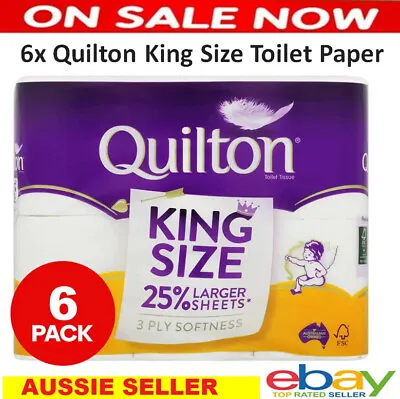 $10.98 • Buy Quilton Unscented Toilet Paper Rolls 6pk Thick Absorbent Wiping Loo Paper Home