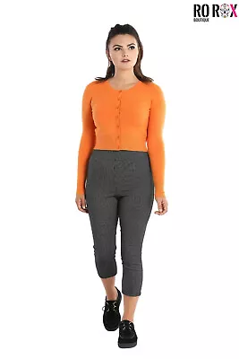 £26.99 • Buy Hell Bunny Jack Capri Vintage 50s Pedal Pushers Work Office Trousers Retro Pants