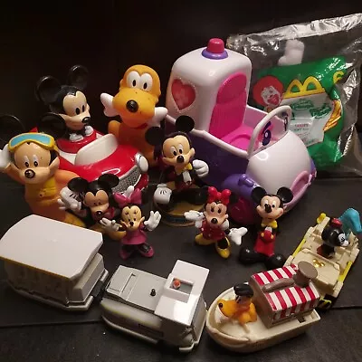 Disney Mickey Minnie Mouse Friends Pluto Goofy Car Train Figures Bath Toy Lot 14 • $18.18