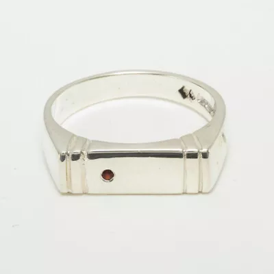 14ct White Gold Natural Garnet Mens Band Ring - Sizes N To Z • $1910.15