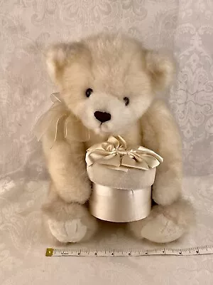 2001 Zales Gund Faux Mink Teddy Bear 13  With Satin Velvet Jewelry/Ring Gift Box • $39.90