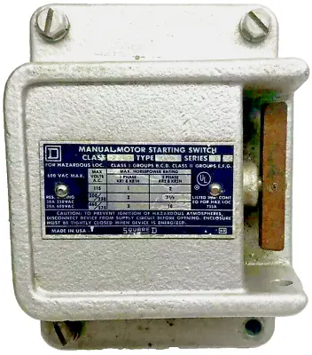 Square D 2510 KR2 Manual Motor Start W/Handle Guard 30A 3 Phase Used (E8) • $99.99