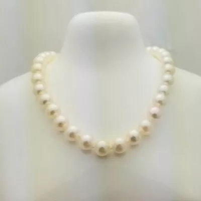 Vintage Classic 14K Gold Knotted Akoya Pearl Necklace-Saltwater-66 Pearls-19 In • $700