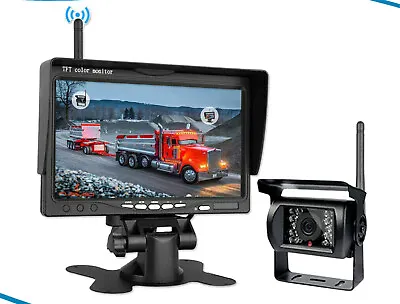 7  Wireless Monitor Backup Camera 12-24V For Truck Caravan RV  Trailer Rear View • £67.50