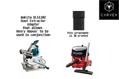 Makita DLS110Z 18V Brushless Mitre Saw To Henry Hoover Dust Extractor Converter • £11.99