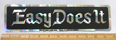 Vintage Easy Does It Prism Decal Bumper Sticker Prismatic Hippie Black 11.5”x3” • $8.25