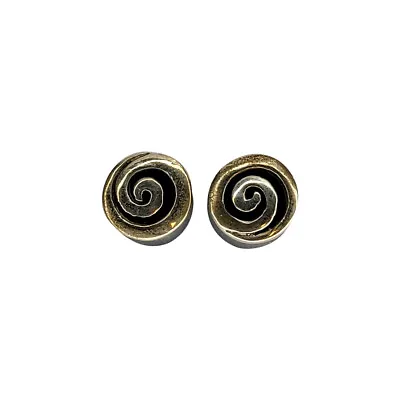  Pair Of Hollow Ear Plugs Organic Bone With Silver Spiral Design • $15.41