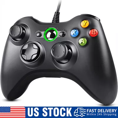 For XBOX 360 Wired Game Controller Gamepad Console Windows PC USB Wired Black • $12.99