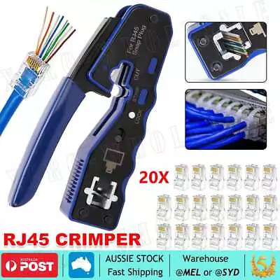 Crimping Tool Network Crimper RJ45 EZ Pass Through For Cat6a 8P8C Cat7 Connector • $21.45