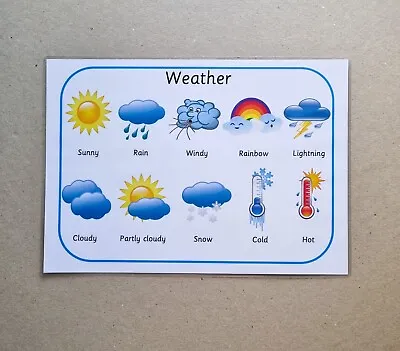Weather Poster Teaching - Home - School - EYFS • £2.75
