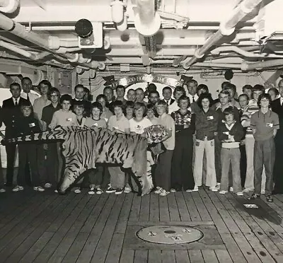 £29.99 • Buy 1975 Press Photo HMS Tiger Tour On Deck Royal Navy Cruiser Ship
