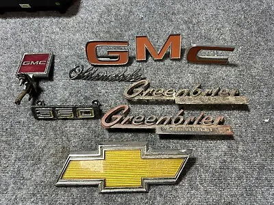 Vintage GMC And Chevrolet Emblems Square Body Truck • $25