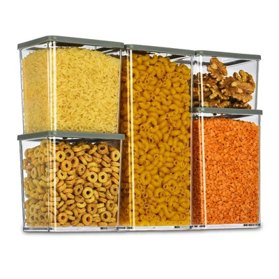 £11.95 • Buy 5x Containers Airtight Food Storage Kitchen Accessories Cereal Tub Lid Stackable