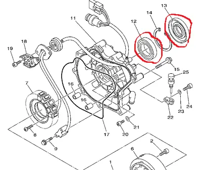 Yamaha Wave Runner Generator Flywheel Cover Bearing & Seal 1800 Vxr Vxs Cruiser • $69.95