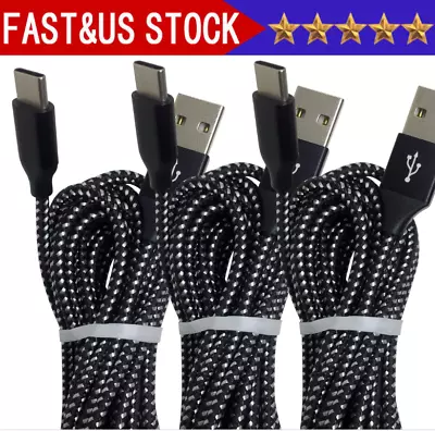3Pack Braided USB C Type-C Fast Charging Data SYNC Charger Cable Cord 3/6/10FT • $8.99