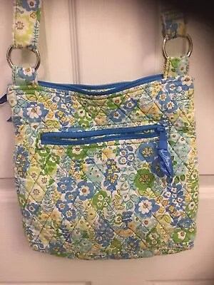 Vera Bradley English Meadow Hipster Crossbody Bag Blue Green Yellow Floral • $12.50
