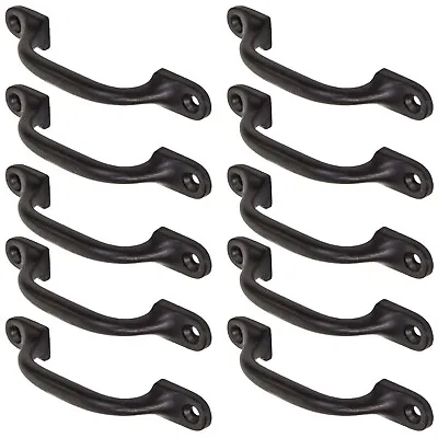 10 X SMALL D PULL HANDLE 4  Strong CAST IRON Bow Kitchen Drawer/Cabinet/Cupboard • £13.08