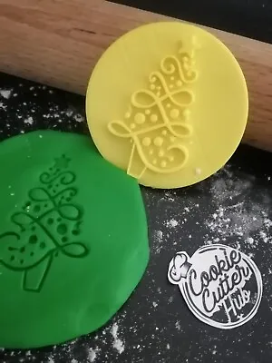 £3.29 • Buy 3D Merry Christmas Tree Embosser Stamp For Icing Fondant Clay Cupcake Topper 6cm