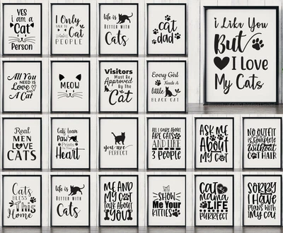 £5.99 • Buy Cat Kitten Home Decor Decoration Fun Quotes For Pet Owners A4 A3 Pictures Prints