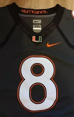 University Of Miami Hurricanes Stitched Sewn Nike Jersey Men's 2XL • $23.50