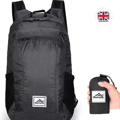 Ultra Lightweight Foldable Backpack Small Hiking Rucksack Durable Lightweight • £8.49