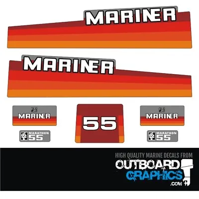 Mariner 55hp Marathon Outboard Engine Decals/sticker Kit • $45.34