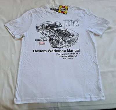 £12.60 • Buy Haynes Mens MG MGA Hardtop White Short Sleeve Printed T Shirt Size M New NOS