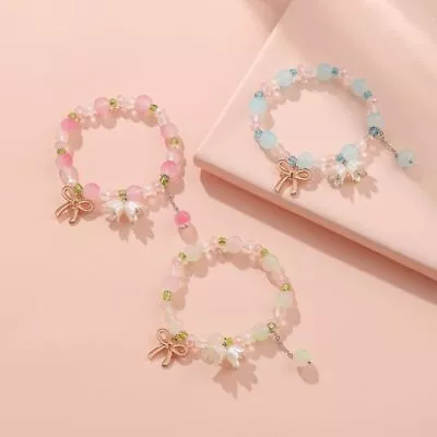 Bow Fashion Hand Chain Gradient Fortune Bracelet Kawaii Beaded Bracelet  Women • $3.21